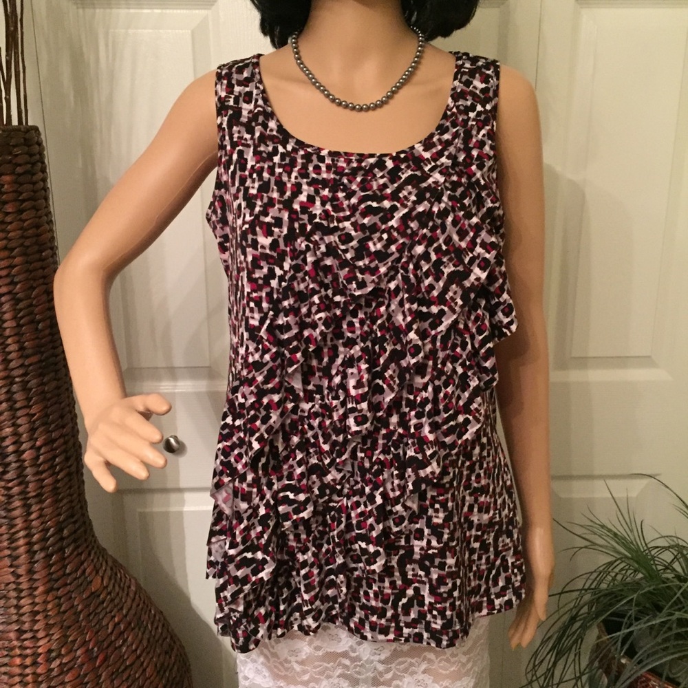 Van Heusen ruffle front sleeveless top